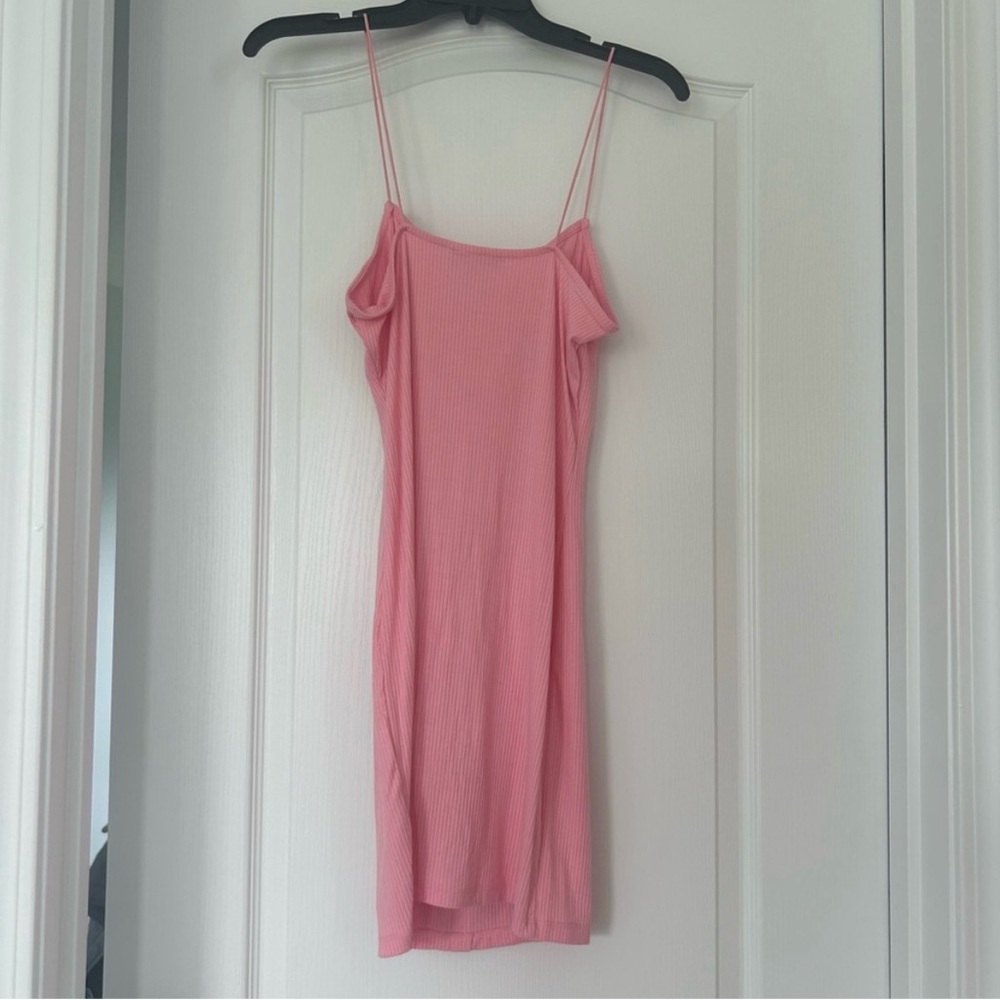 Pink Ribbed Mini Dress - Picture 6 of 7